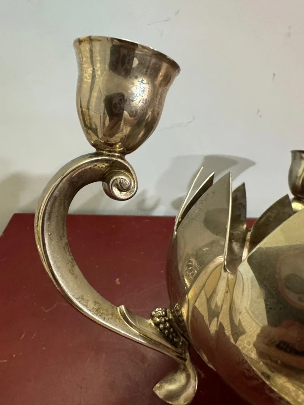 Vintage Lotus Bowl  Candle Holder/Floral Frog Triple Footed